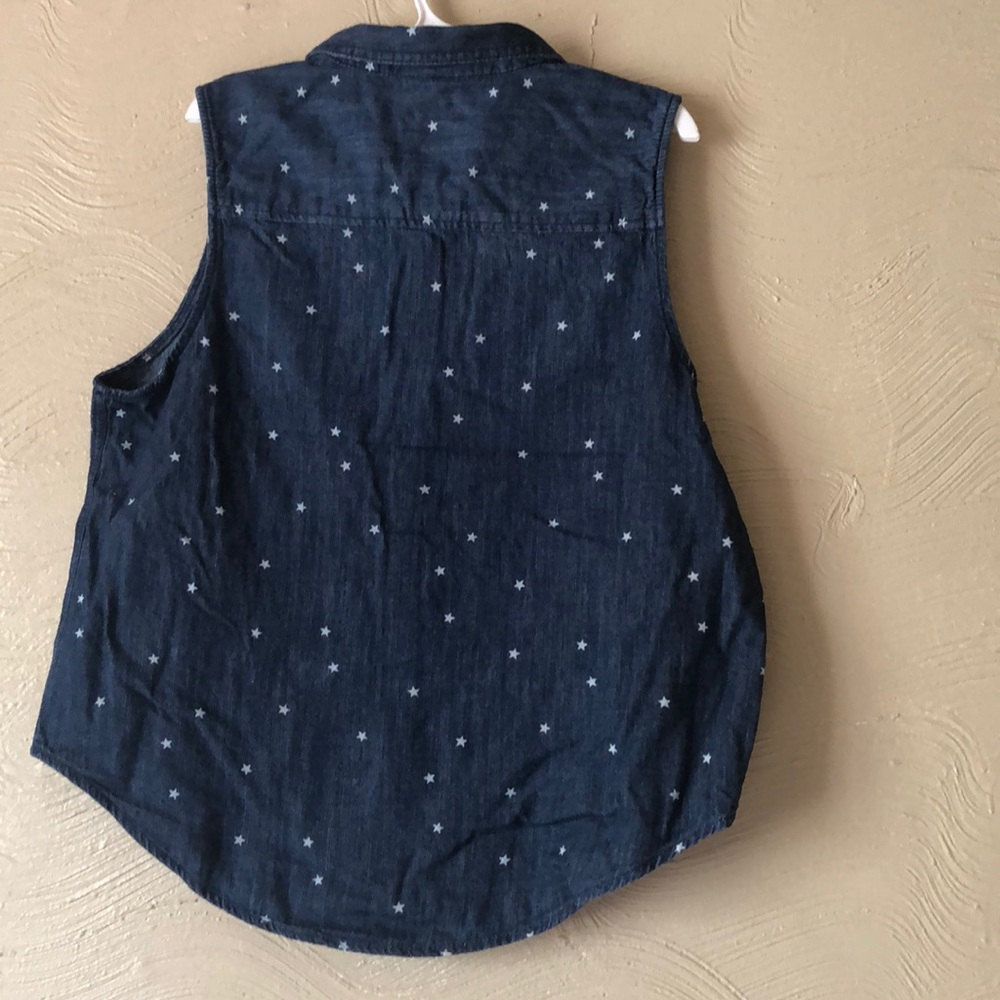 New Chambray Top no sleeve shirt, vest s.M Stars - Picture 6 of 7